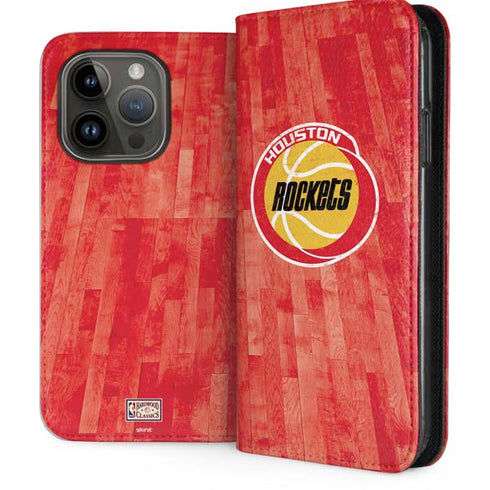 NBA Houston Rockets Hardwood Classics iPhone 15 Pro Folio Case